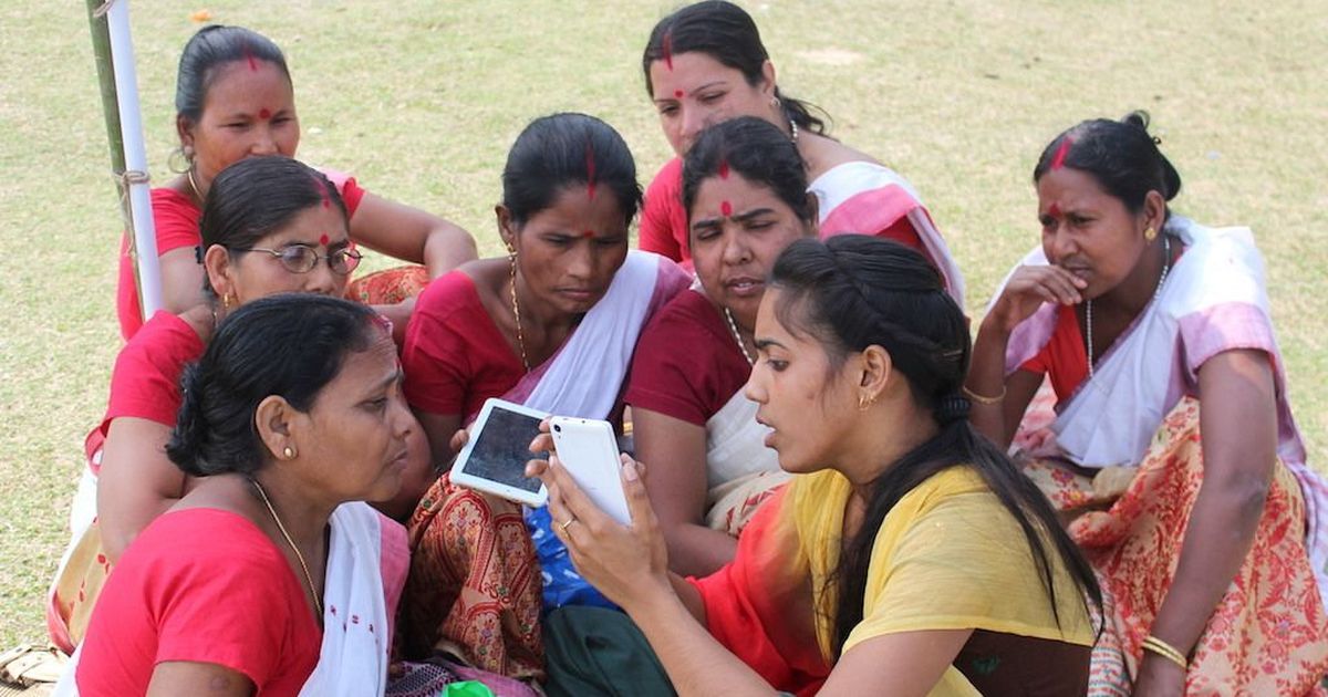 Women learning digital skills